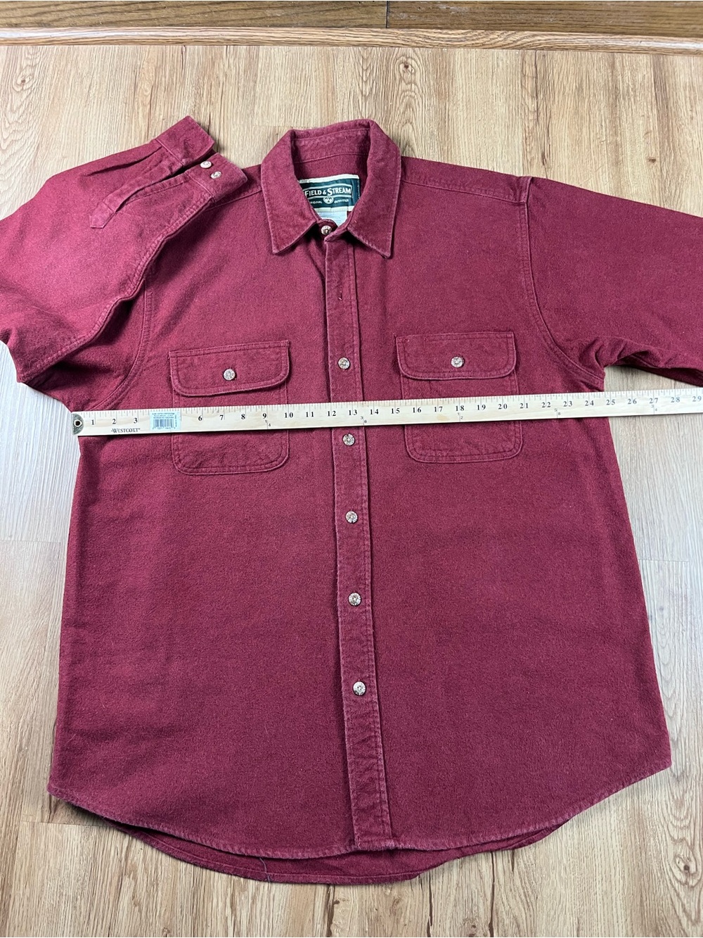 Field & Stream Men’s XL Heavyweight Cotton Chamois Shirt Jacket Brick Red